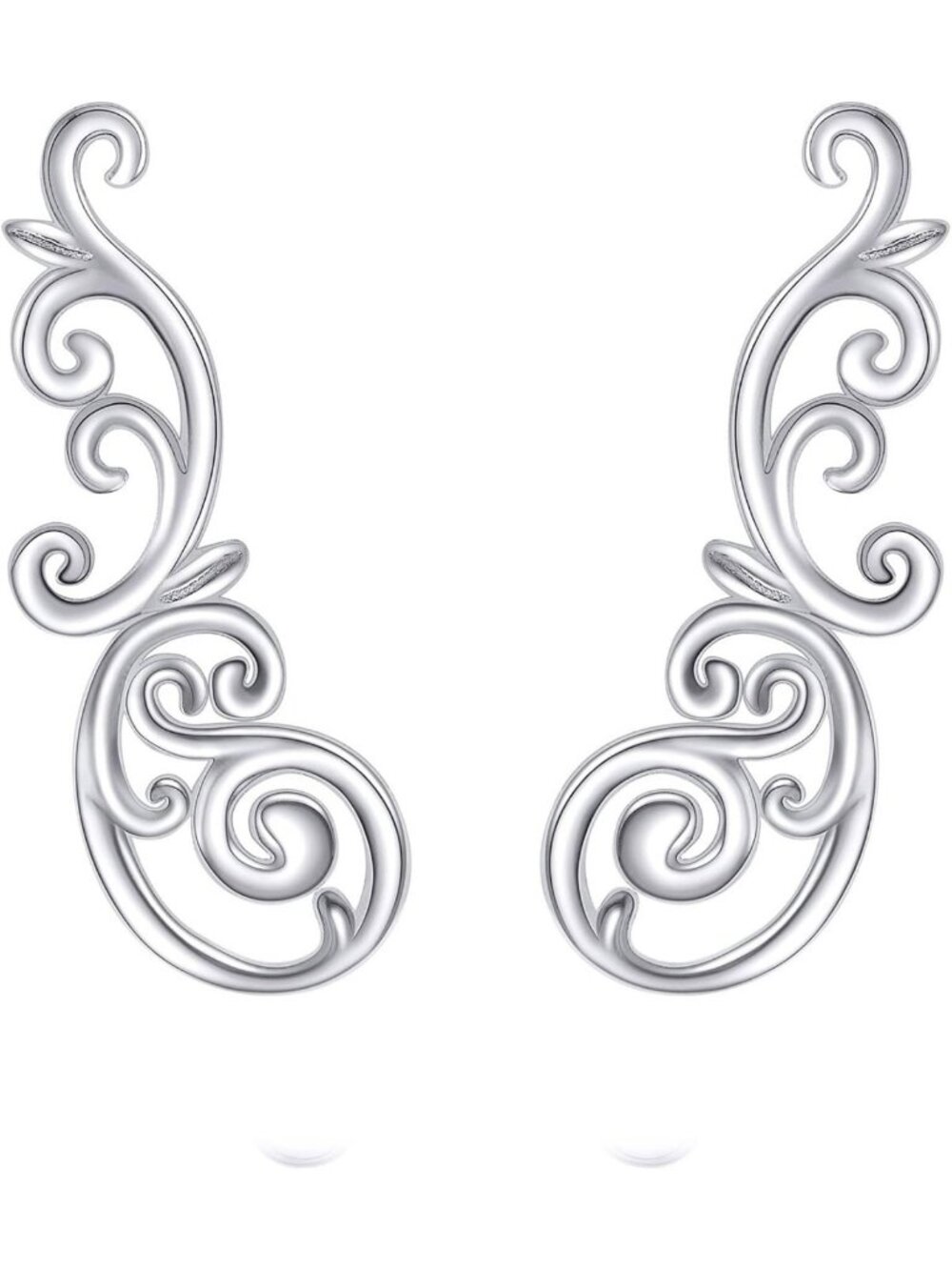 Sterling Silver Vintage Ear Climbers - Elegant Ear Crawler Earrings for Women